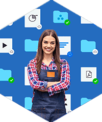 Secure cloud storage for accessing and sharing business documents.